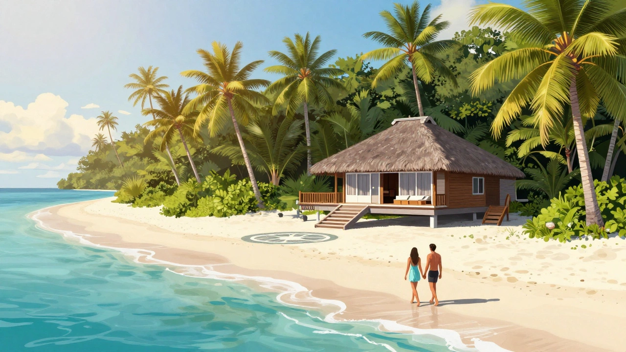 Частная вилла на острове Лаукала, пляж, вертолетная площадка, тропики, без других гостей.