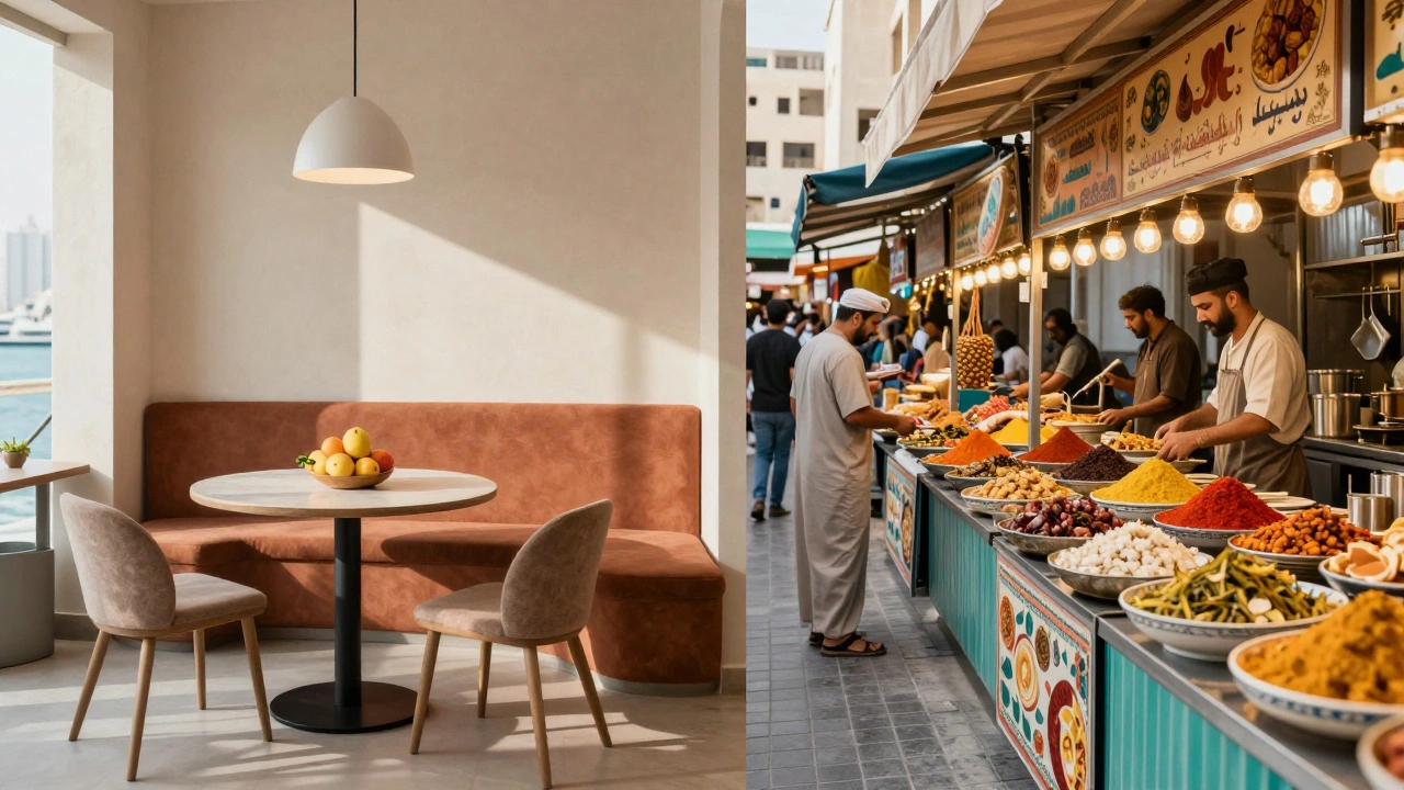 Контраст между уютными апартаментами в Марине и уличной едой в Дейре